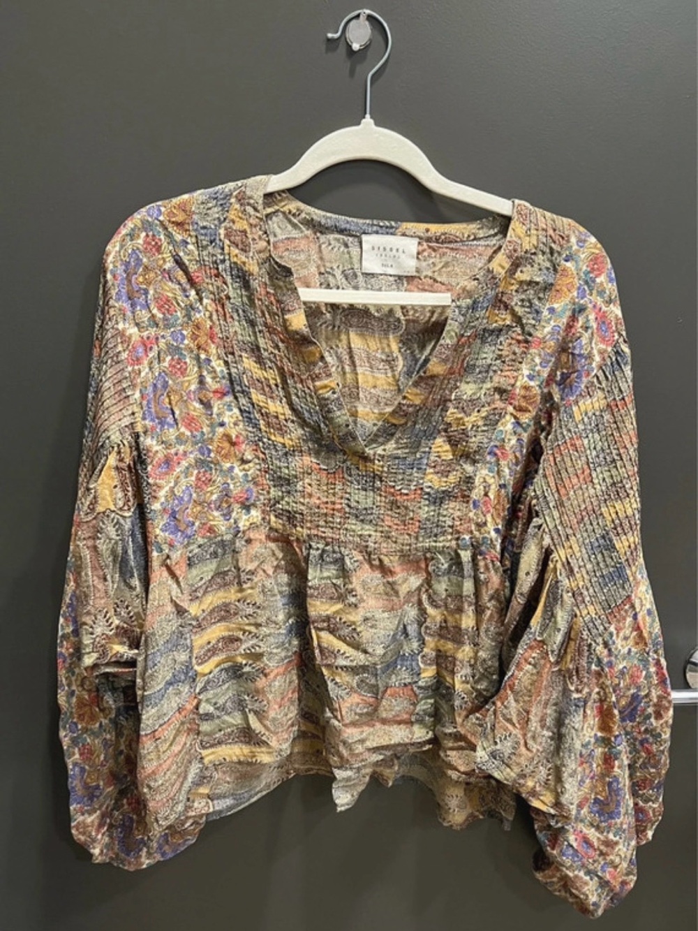 Sissel Edelbo 100% Silk Boho Blouse – One Size